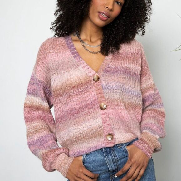 27 Miles Leda Cardigan in Fantasy Pink Alpaca Wool Blend Size XS - Picture 1 of 6